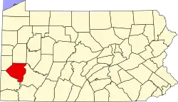 Map of Pennsylvania highlighting Allegheny County
