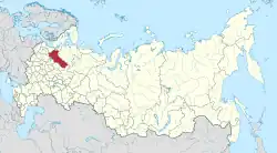 Location of Vologda Oblast