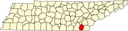 State map highlighting Bradley County