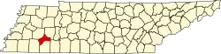 State map highlighting Chester County