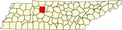 State map highlighting Dickson County