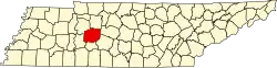 State map highlighting Hickman County