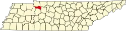 State map highlighting Houston County