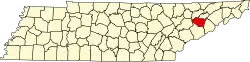 State map highlighting Jefferson County