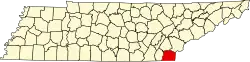 State map highlighting Polk County