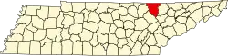 State map highlighting Scott County