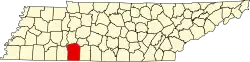 State map highlighting Wayne County