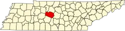 State map highlighting Williamson County