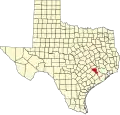 State map highlighting Austin County