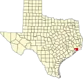 State map highlighting Chambers County