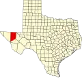 State map highlighting Culberson County