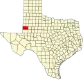 State map highlighting Gaines County
