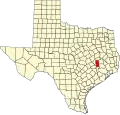 State map highlighting Grimes County