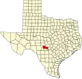 State map highlighting Kerr County