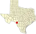 State map highlighting Kinney County