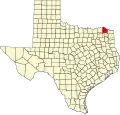 State map highlighting Red River County