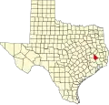 State map highlighting San Jacinto County