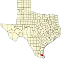 State map highlighting Willacy County