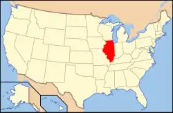 Illinois's location within the United States