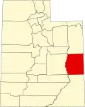 State map highlighting Grand County