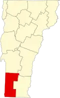 State map highlighting Bennington County