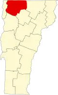 State map highlighting Franklin County