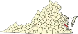 Map of Virginia highlighting York County