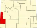 State map highlighting Lincoln County