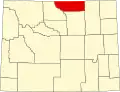 State map highlighting Sheridan County