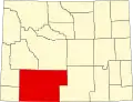 State map highlighting Sweetwater County