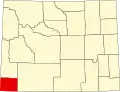 State map highlighting Uinta County