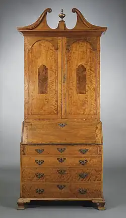 Maple secretary; c. 1790; maple and brass; height: 242.57&nbsp;cm; Los Angeles County Museum of Art, US
