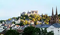 Marburg, dominated by the castle and St. Elizabeth's Church