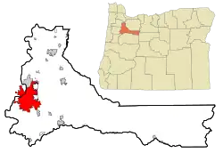 Location of Salem, Oregon