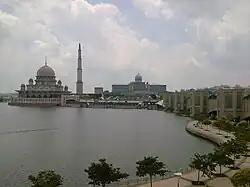 Putra Mosque with the Prime Minister's office in the background