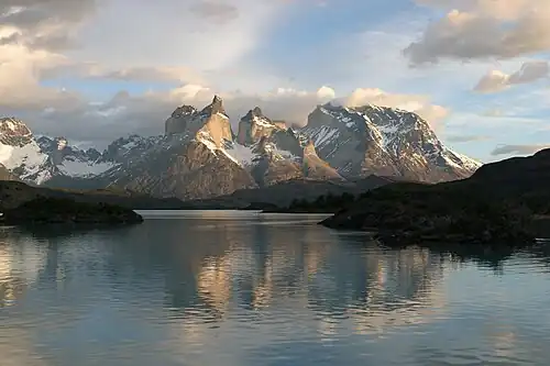 View of Cuernos del Paine in Torres del Paine National Park, Chile