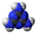 Space-filling model of the melamine molecule