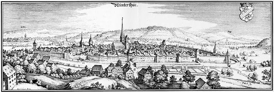 The town in 1642
