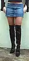 A woman in a jean-microskirt, c. 2006