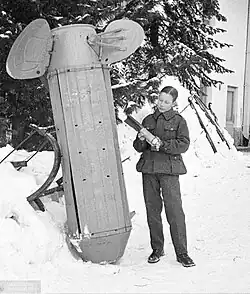 Soviet RRAB-3 aeronautical bomb, nicknamed "Molotov bread basket" (Winter War period).