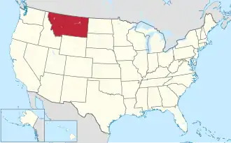 Location of Montana within the United States