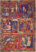 The Morgan Leaf, from the Winchester Bible 1160–75, Scenes from the life of David