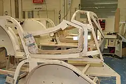 Ash frame of a Morgan Motor Company car