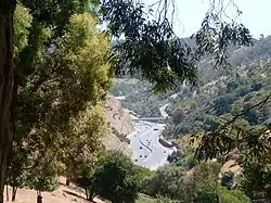 The Mount Osmond Interchange on the South Eastern Freeway; like many cities with urban sprawl, Adelaide has been criticised for car dependency.