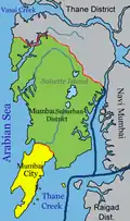 Mumbai consists of two revenue districts, Mumbai City and Mumbai Suburban.