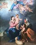 God the Father (top), the Holy Spirit (a dove), and the child Jesus, painting by Bartolomé Esteban Murillo (d. 1682)