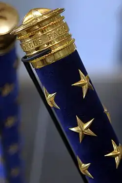 Modern-day baton, belonging to one of the four Marshals of France appointed after World War II (Leclerc, de Lattre, Juin, and Kœnig)