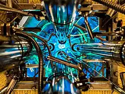 Overhead view of the core of the RA-3 Research and Production Reactor (CNEA, Argentina)