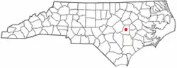 Location of Goldsboro in North Carolina