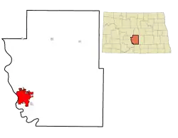 Location of Bismarck, North Dakota